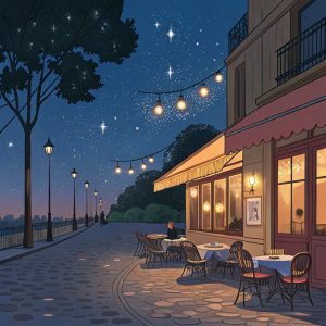 Canvas Café Terrace at night